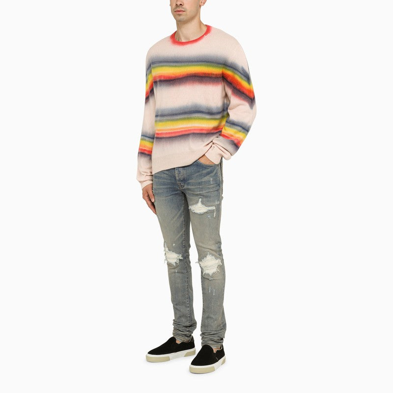 AMIRI Multicolored Striped Crewneck Jumper for Men - FW23 Collection