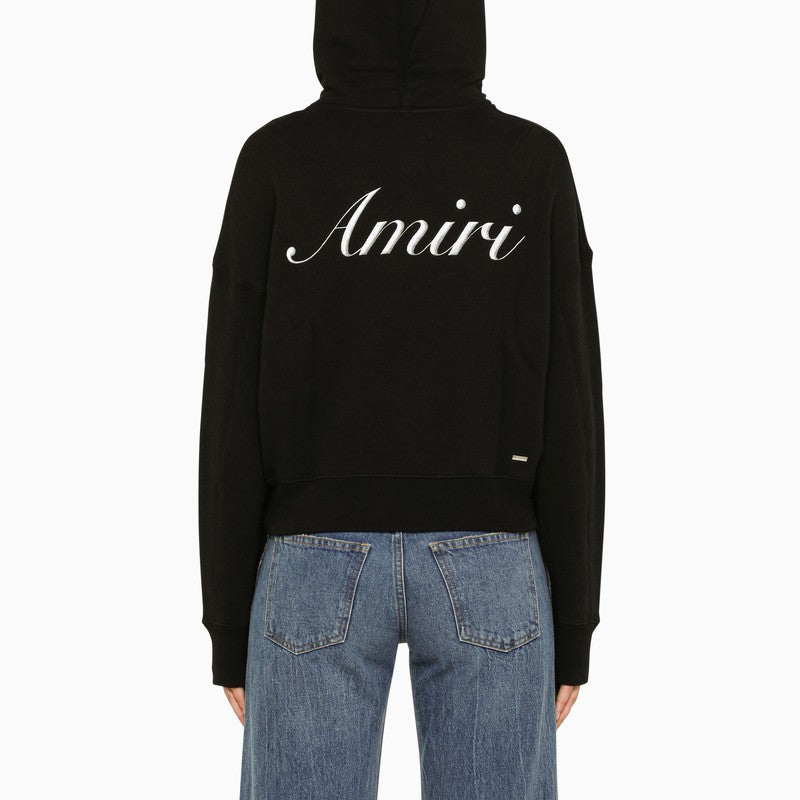 Black Cotton Hoodie for Women by AMIRI