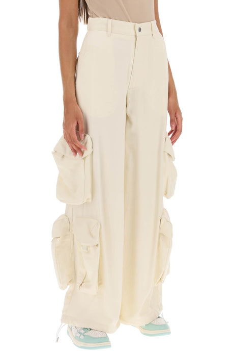 AMIRI Women's Wide Leg Cargo Pants in White