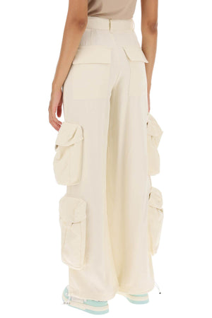 AMIRI Women's Wide Leg Cargo Pants in White