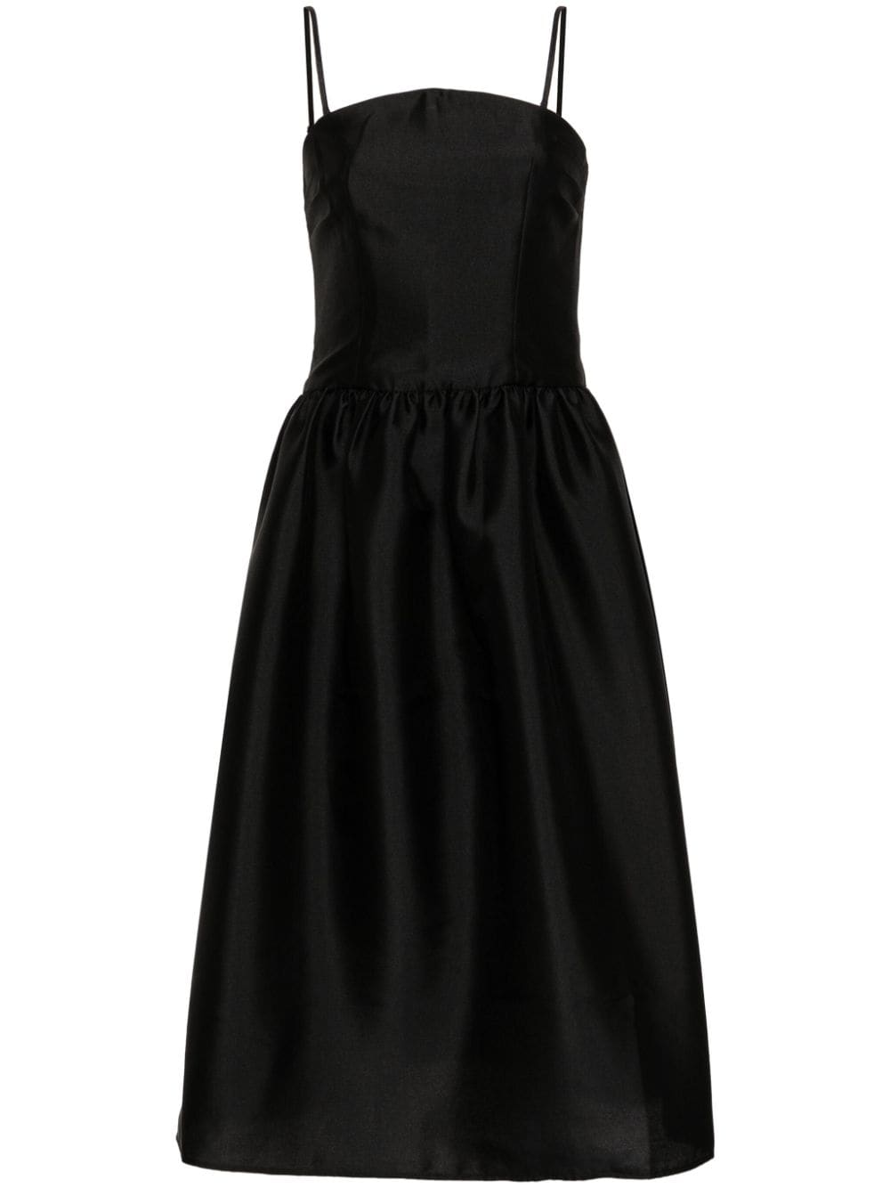 SELF-PORTRAIT BLACK STRAPS MIDI DRESS