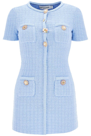 SELF-PORTRAIT Chic Mini Knit Dress with Jewel Accents