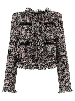 SELF-PORTRAIT Chic Black Bouclé Jacket