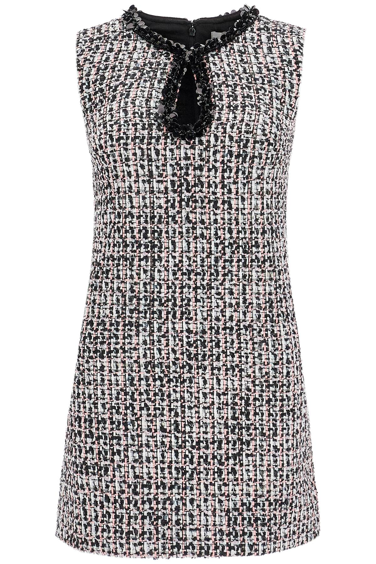 SELF-PORTRAIT Elegant Tweed Bouclé Mini Dress with Sequin Detail