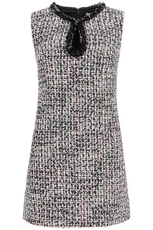 SELF-PORTRAIT Elegant Tweed Bouclé Mini Dress with Sequin Detail