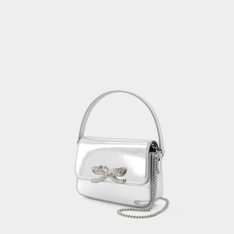 SELF-PORTRAIT Mini Silver Leather Handbag