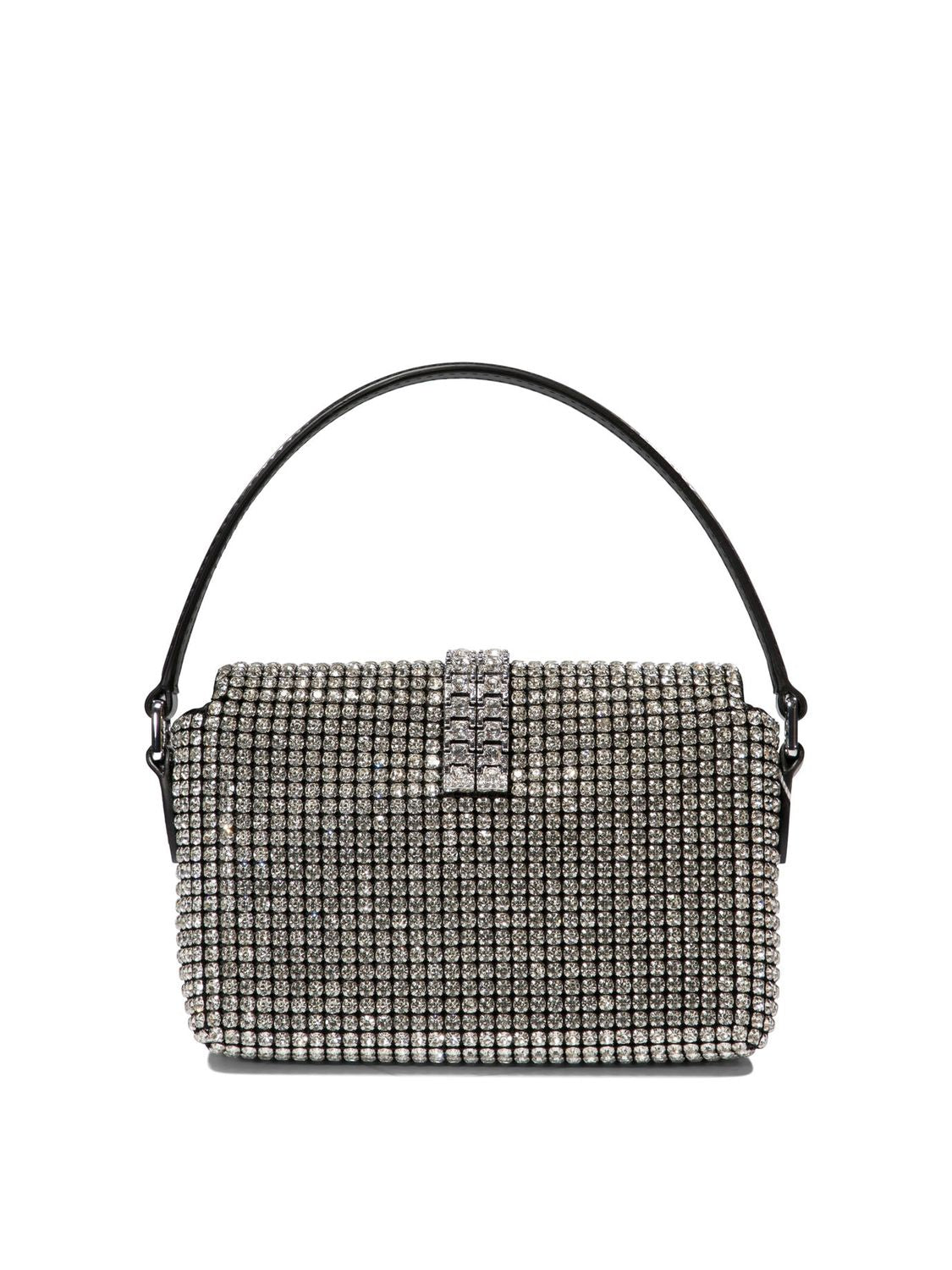 SELF-PORTRAIT Mini Chainmail Shoulder Handbag in Silver