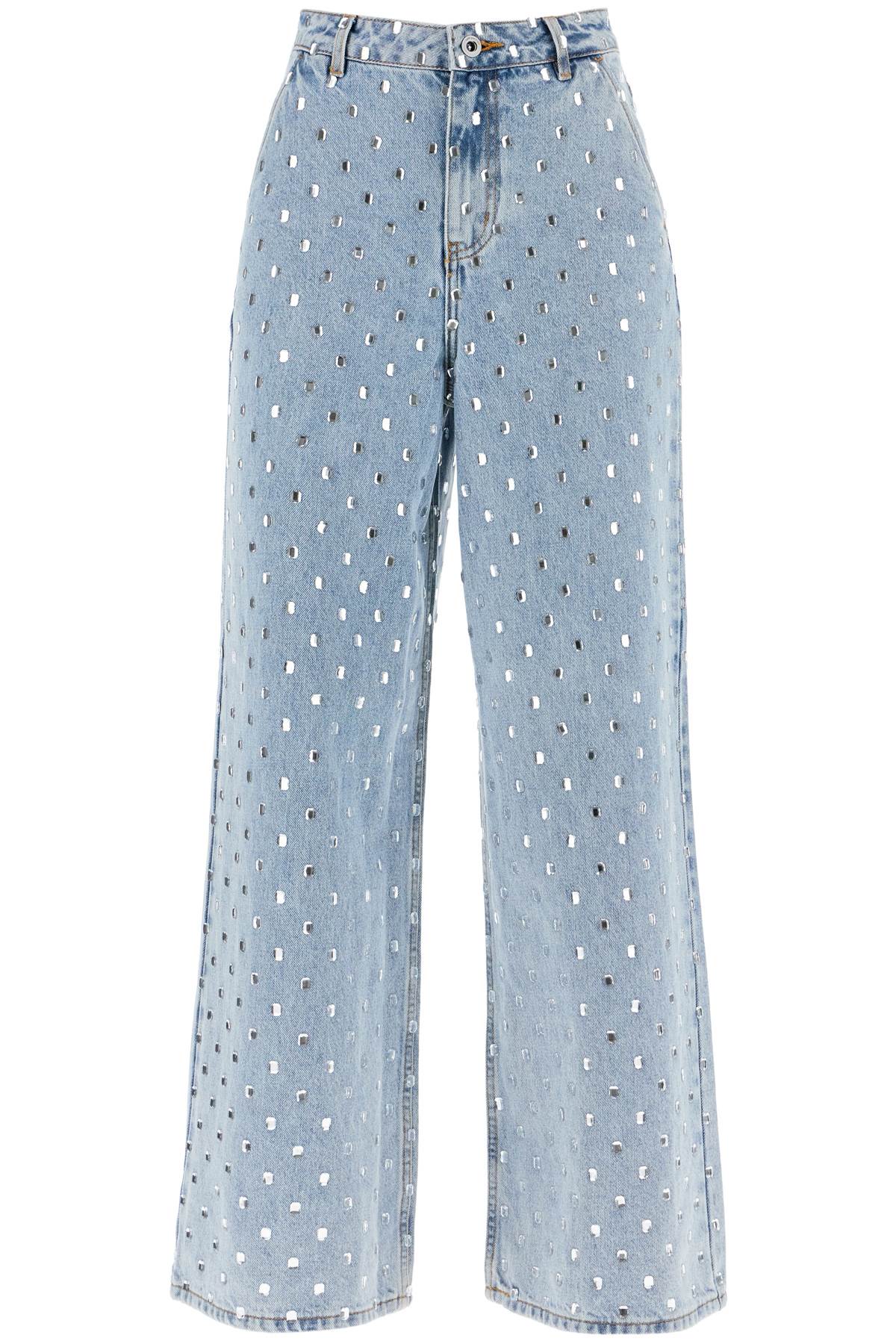 SELF-PORTRAIT Glamour Rhinestone-Embellished High-Waisted Jeans