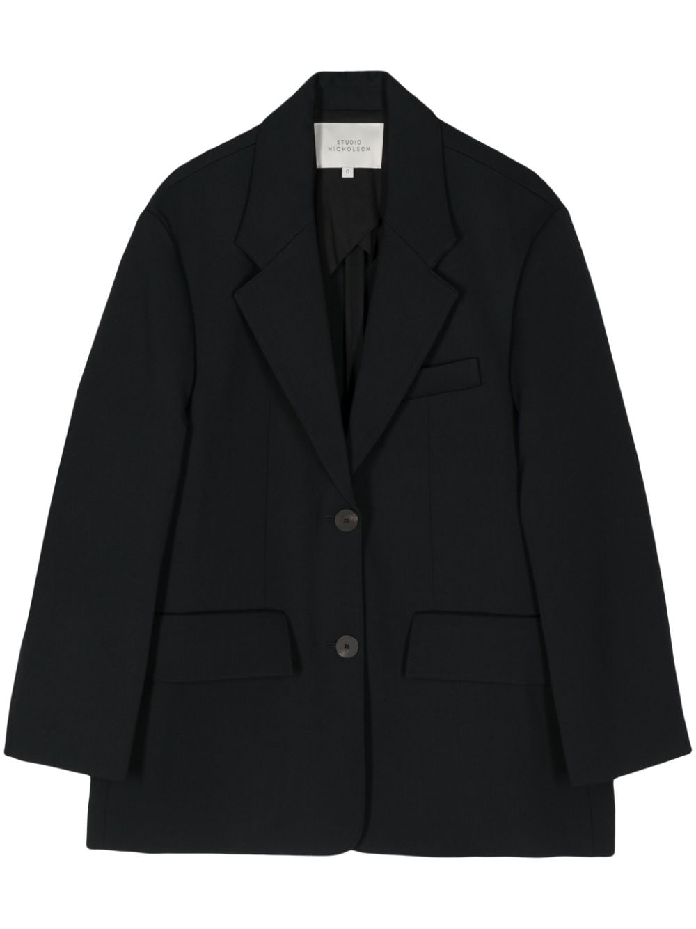 STUDIO NICHOLSON Wool Single-Breasted Blazer Jacket - Darkest Navy