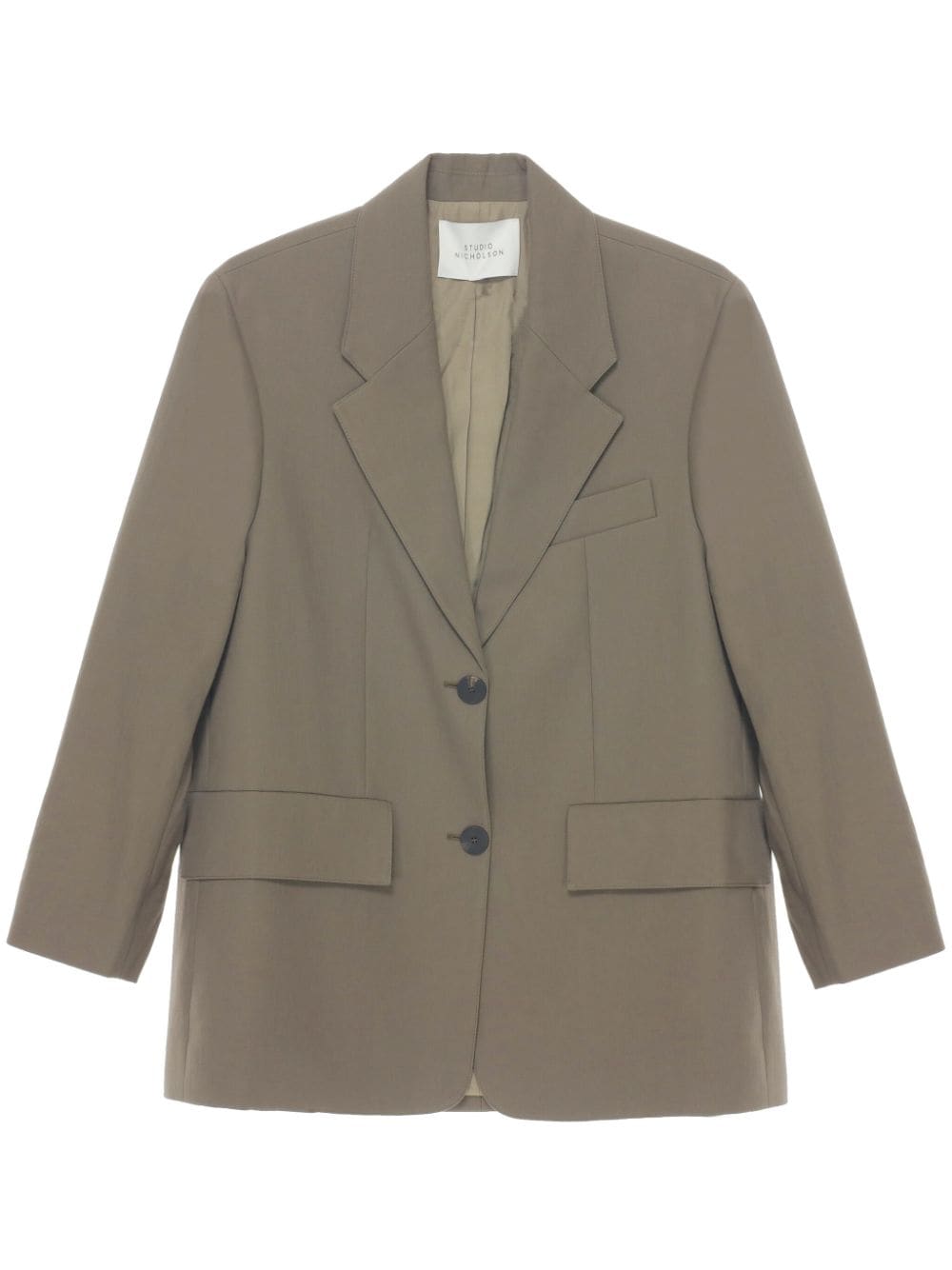 STUDIO NICHOLSON Women's Wool Single-Breasted Blazer Jacket - Taupe