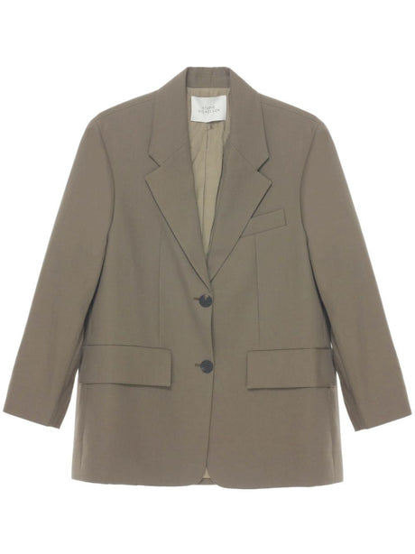 STUDIO NICHOLSON Women's Wool Single-Breasted Blazer Jacket - Taupe