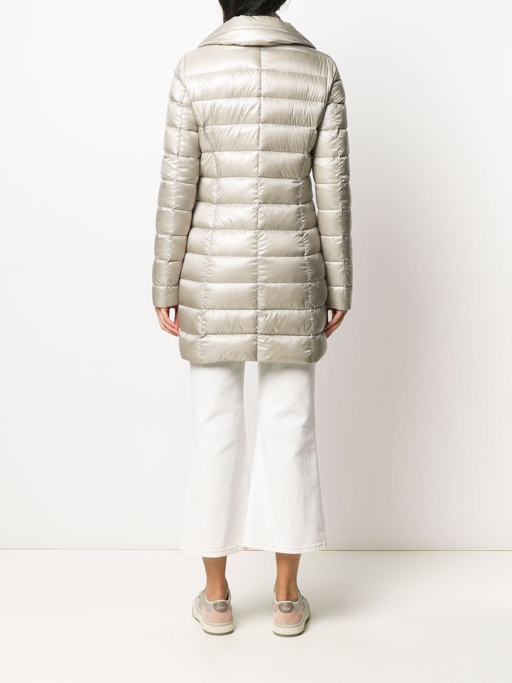 HERNO Silver Elegance Midi Puffer Jacket