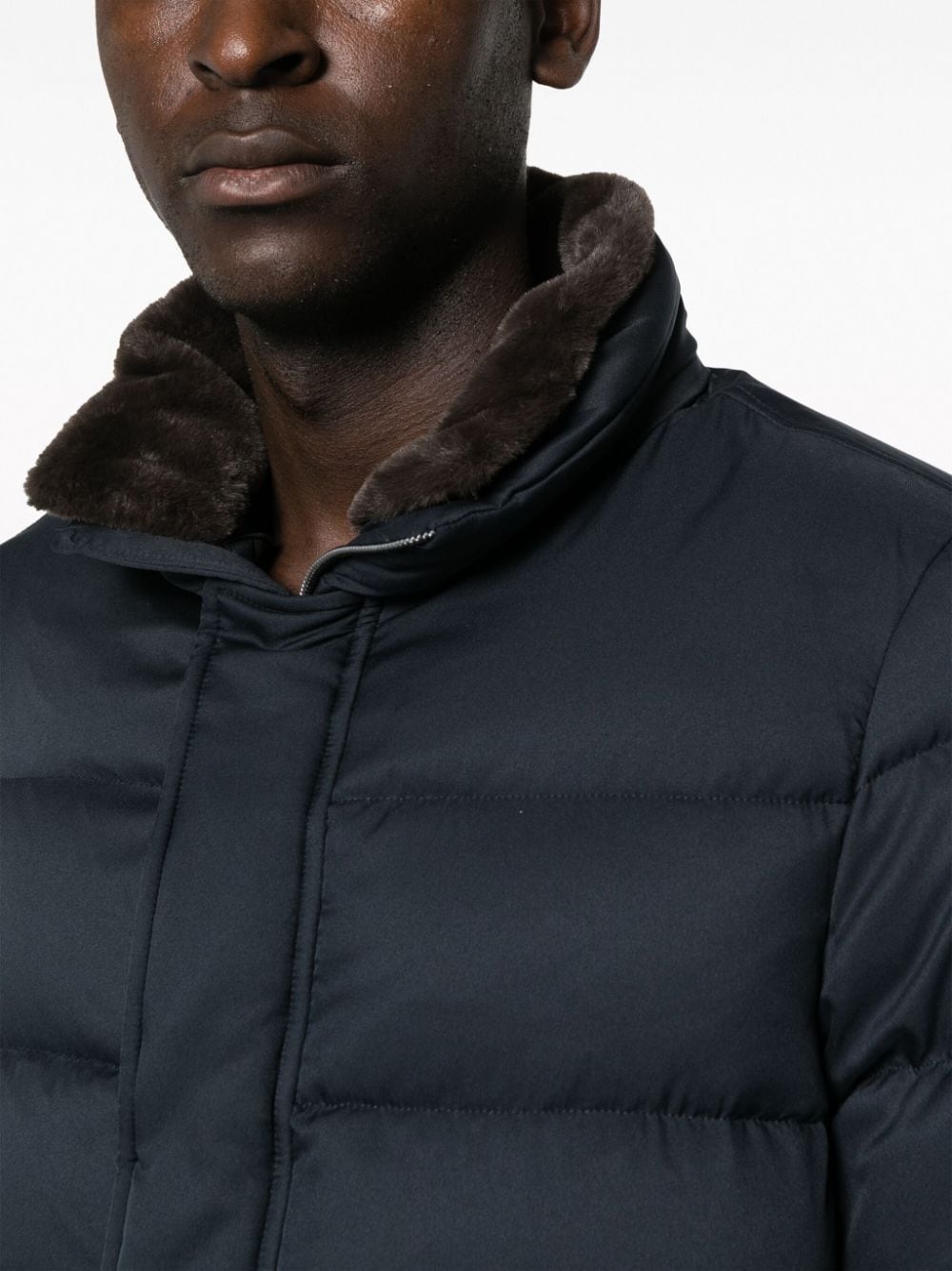 HERNO Men's Padded Design Jacket with Stand-Up Collar