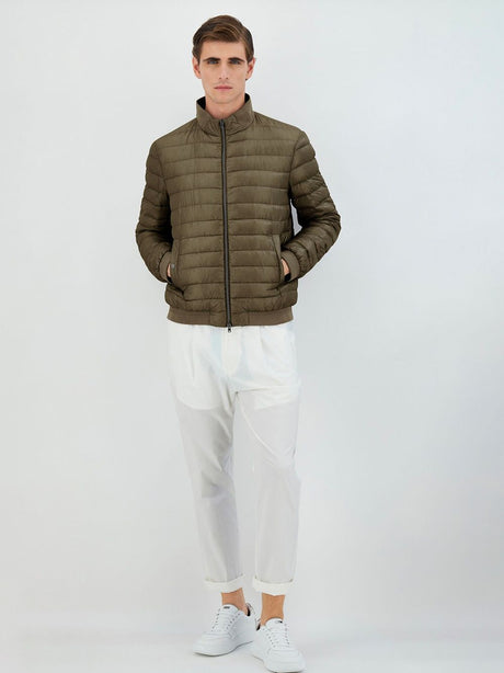 HERNO Men's Green High Neck Down Jacket for SS24
