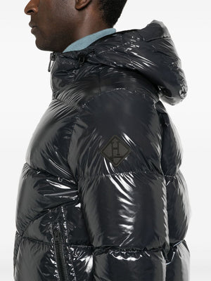 HERNO Luxury Glossy Bomber Jacket with Down Fill