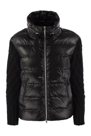 HERNO Luxury Ultralight Nylon & Wool Jacket with Braided Sleevers