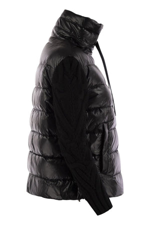 HERNO Luxury Ultralight Nylon & Wool Jacket with Braided Sleevers