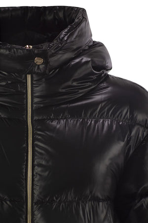 HERNO Luxurious Lightweight Long Down Jacket with Hood