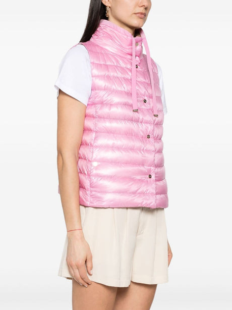 HERNO Reversible Sporty Vest for Women in Camel Pink - SS24 Collection