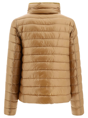HERNO Reversible Down Jacket for Women in Brown for SS24