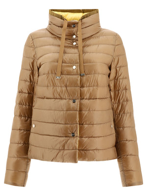 HERNO Reversible Down Jacket for Women in Brown for SS24