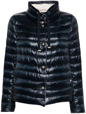 HERNO High Shine Puffer Jacket for Women in Blue - SS24 Collection