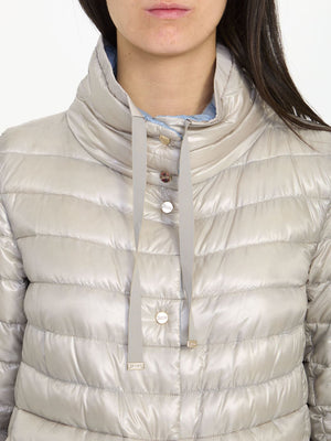 HERNO Reversible Padded Jacket - Grey and Light-Blue Lightweight Nylon - Women's Outerwear