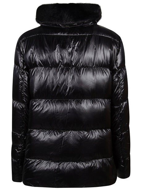 HERNO Quilted Jacket with Faux-Fur Collar for Women