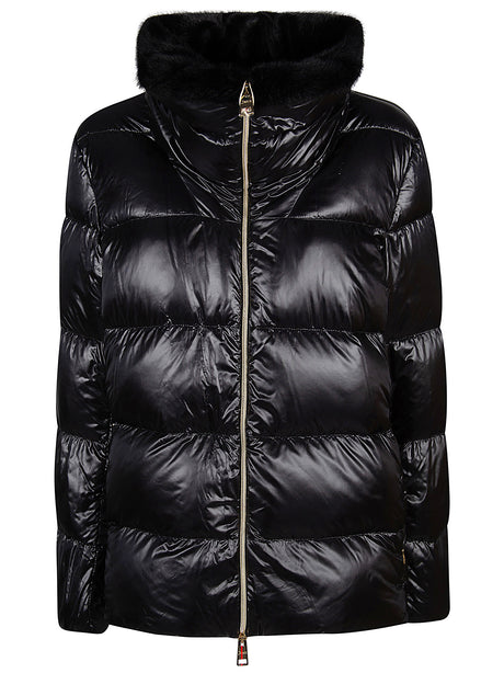 HERNO Quilted Jacket with Faux-Fur Collar for Women