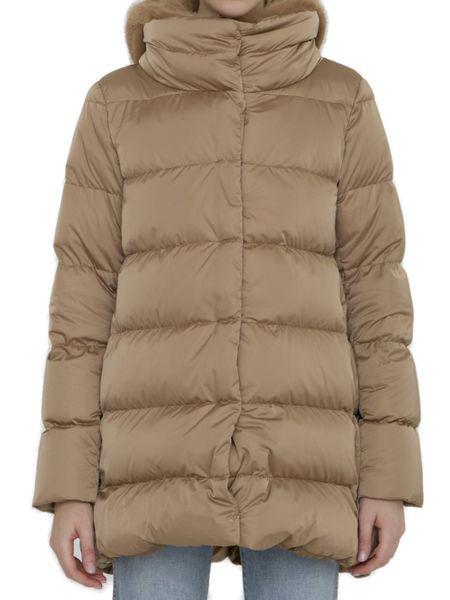 HERNO Elegant Camel Down Jacket with Hood