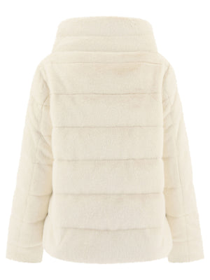 HERNO Elegant Faux Fur-Trimmed Down Jacket