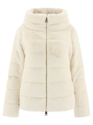 HERNO Elegant Faux Fur-Trimmed Down Jacket