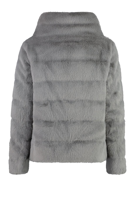 HERNO Vegan Fur Stand Up Collar Jacket for Women