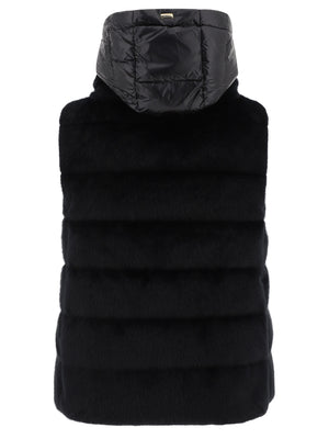 HERNO Elegant Sleeveless Faux Fur Jacket