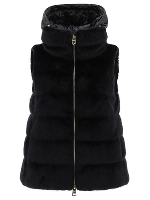 HERNO Elegant Sleeveless Faux Fur Jacket