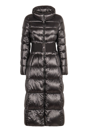 HERNO Luxe Shimmer Down Jacket with Waist Belt