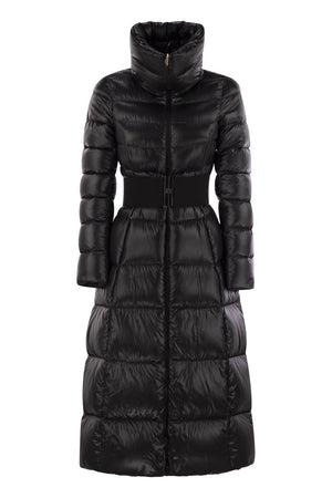 HERNO Elegant Long Down Jacket with Belted Waist