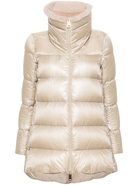 HERNO Shearling Collar Padded Jacket