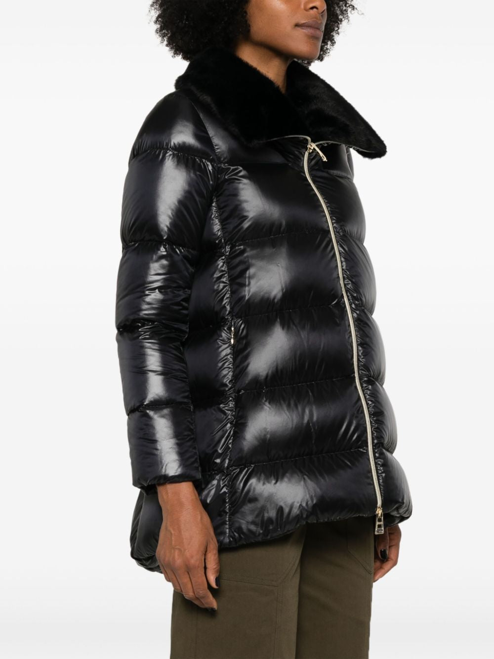 HERNO Padded Jacket with Shearling Collar for Women