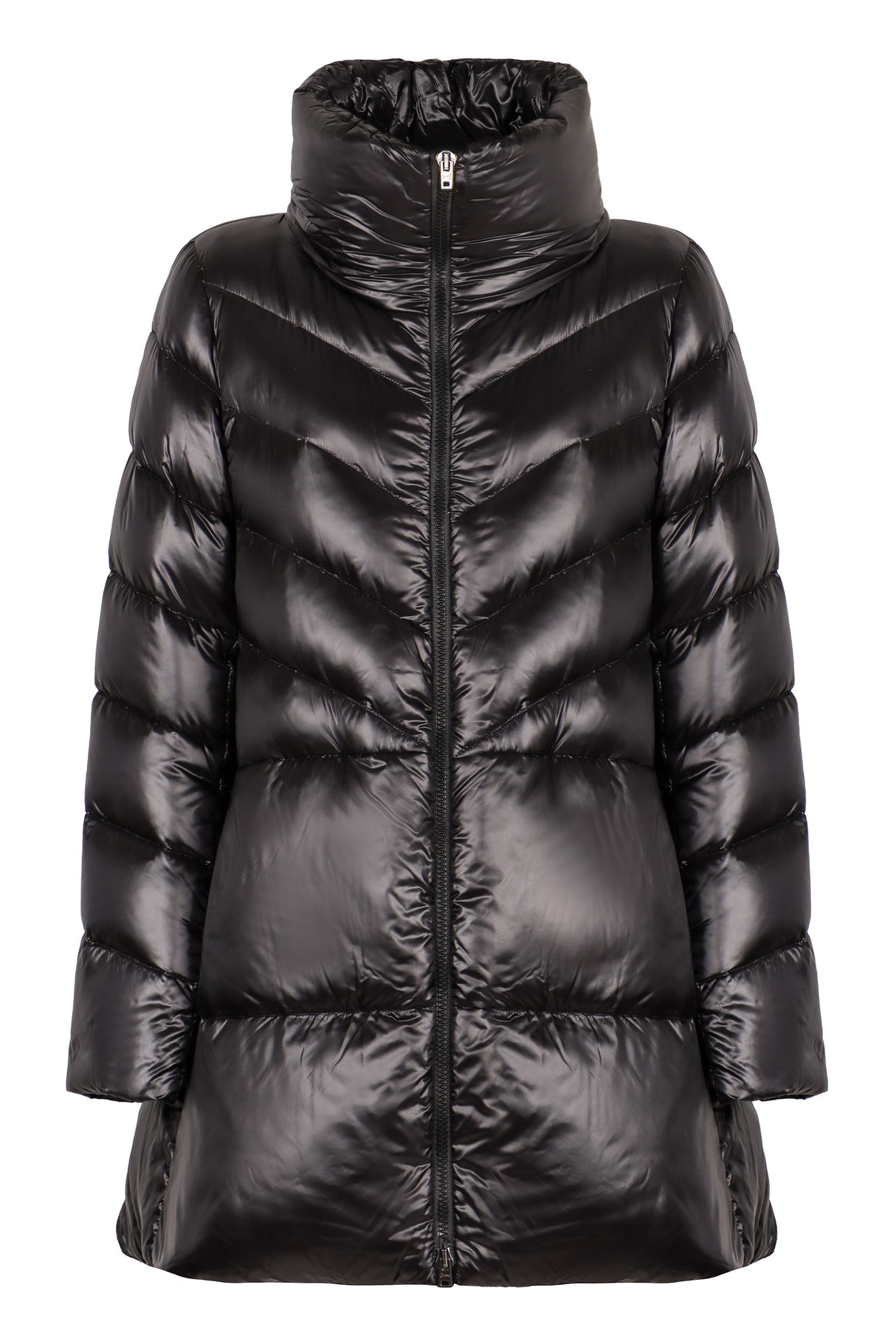 HERNO Luxe Glossy Black Down Jacket