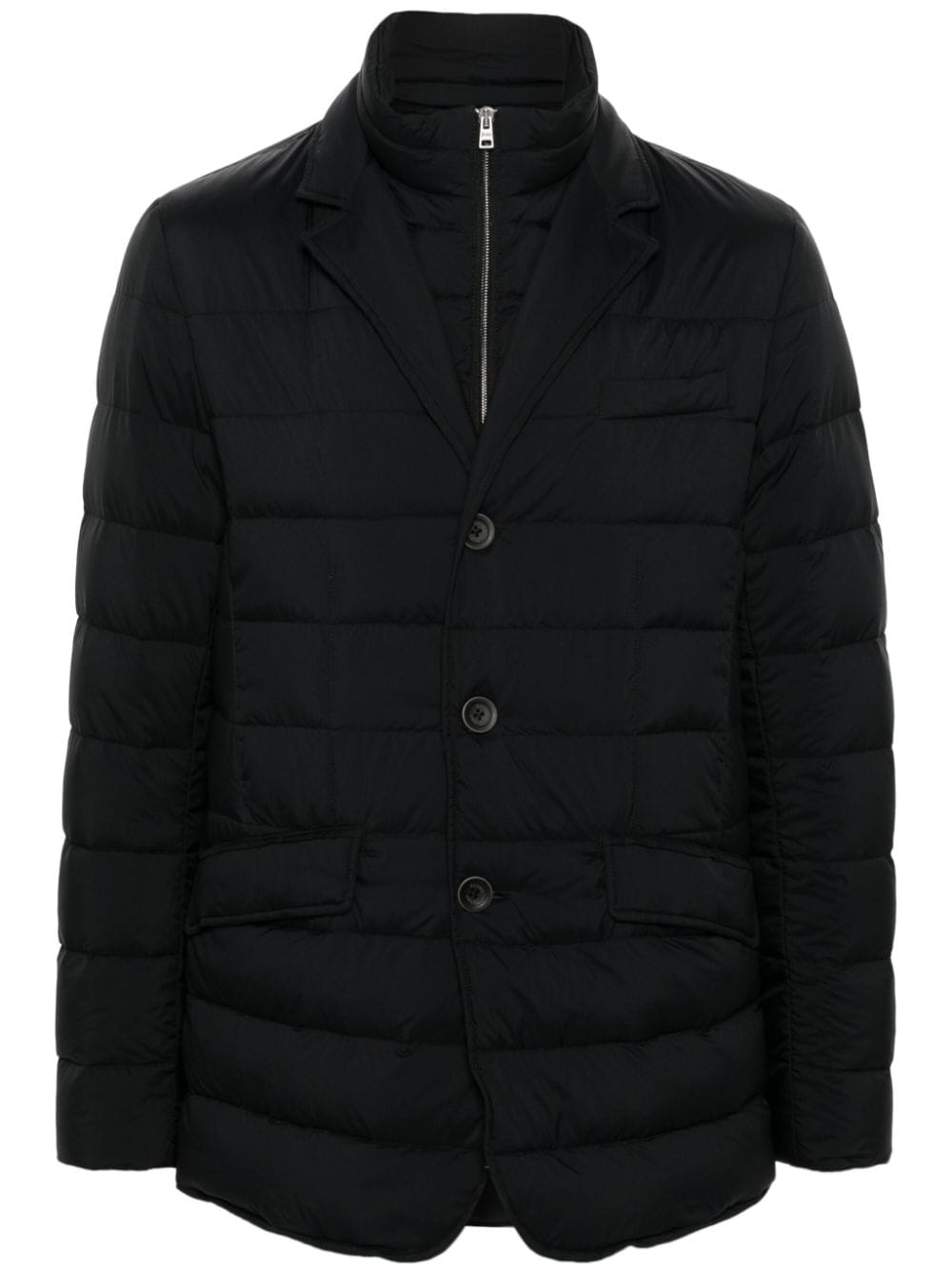 HERNO Elegant Black Nylon Down Jacket