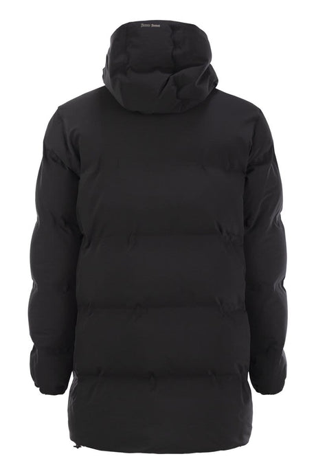 HERNO Men's Long Down Jacket with High Collar and Hood