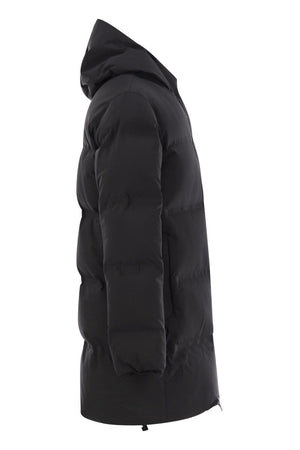 HERNO Men's Long Down Jacket with High Collar and Hood