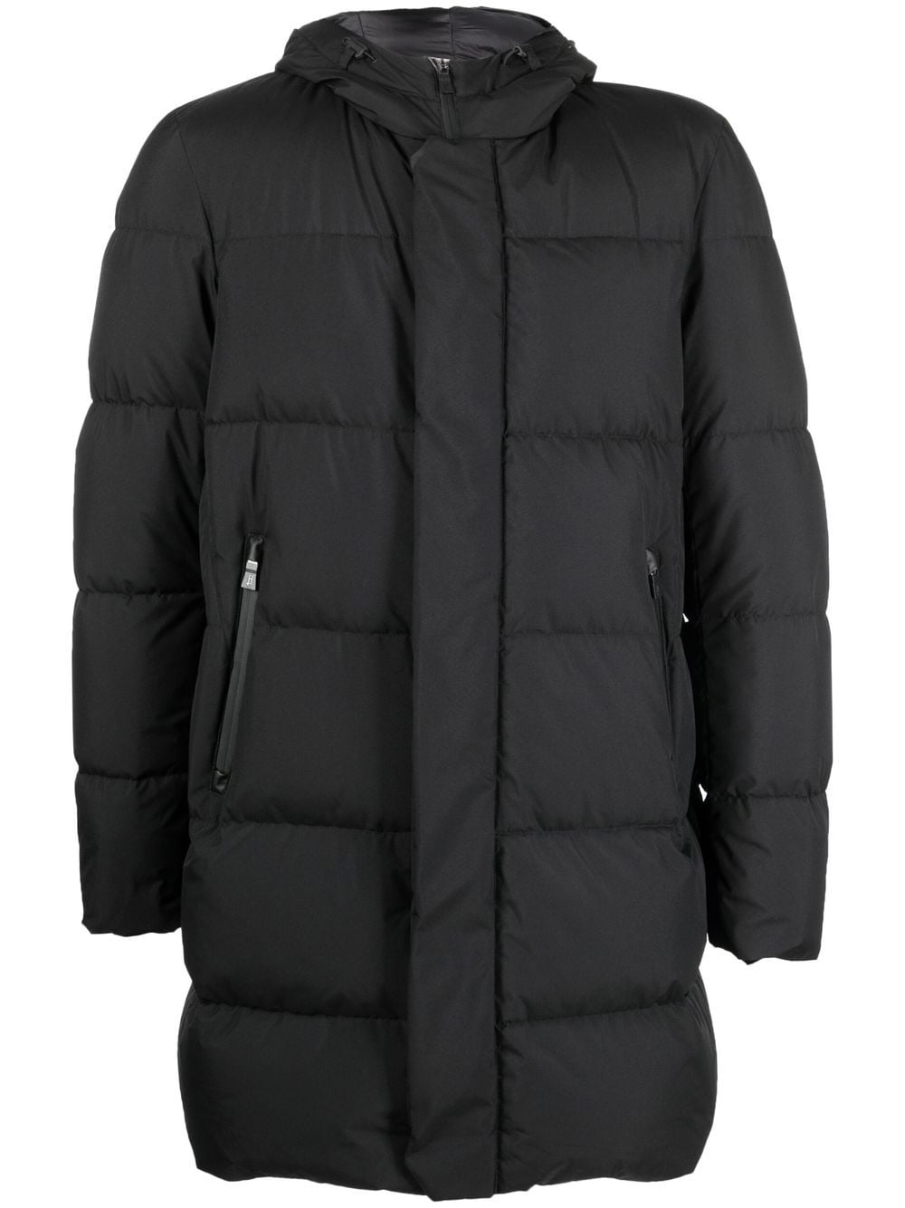 HERNO BLACK QUILTED PUFFER JACKET