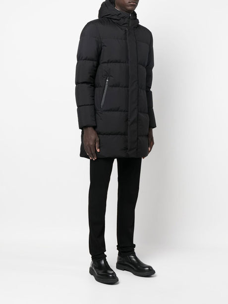 HERNO BLACK QUILTED PUFFER JACKET