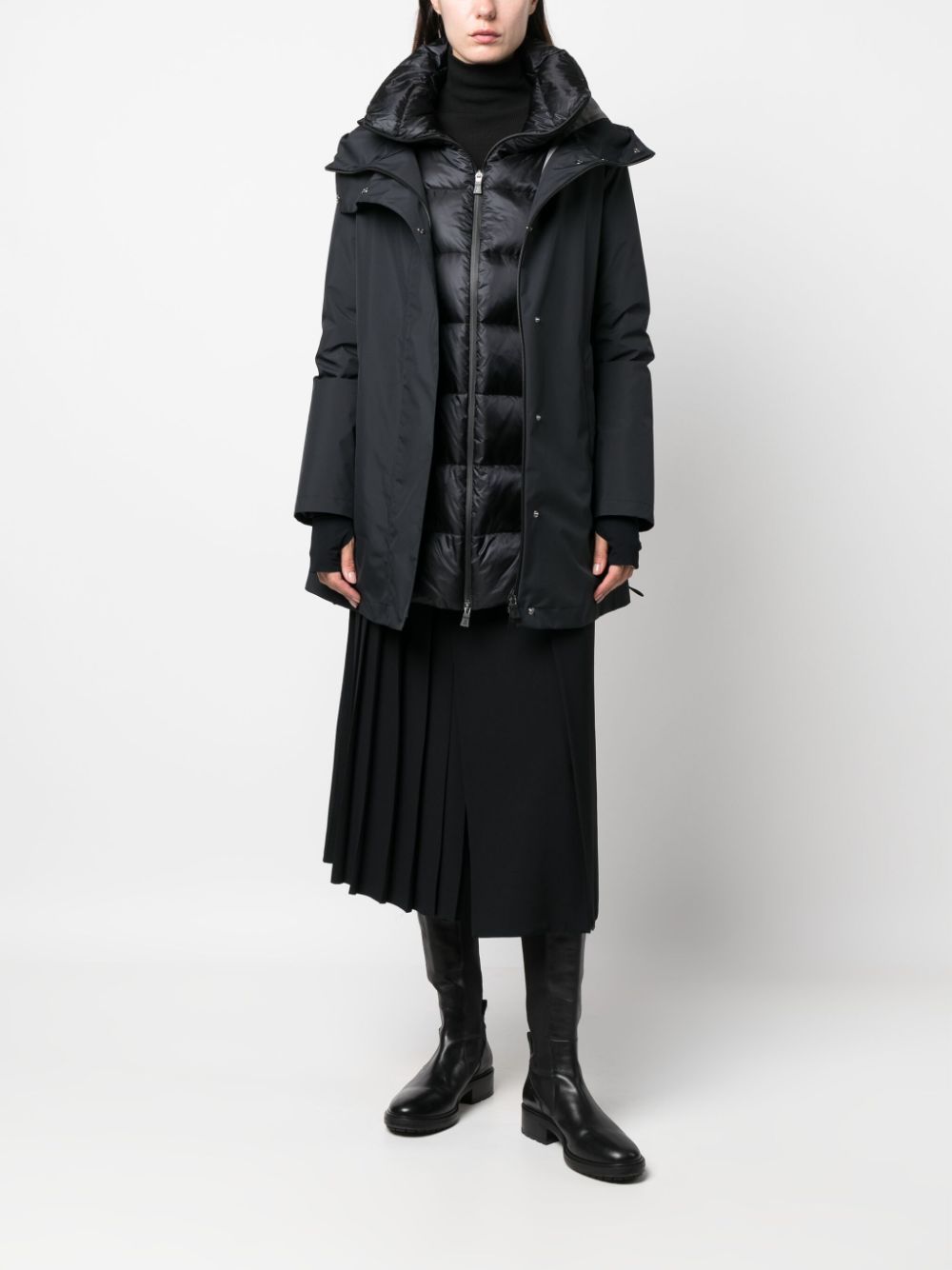 女性用黒羽毛ジャケット - FW23コレクション