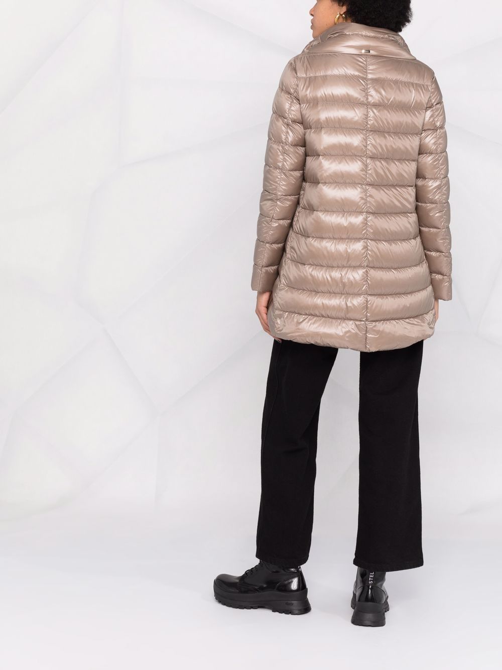 HERNO Amelia Midi Down Jacket in Dove Grey