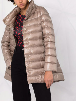 HERNO Amelia Midi Down Jacket in Dove Grey