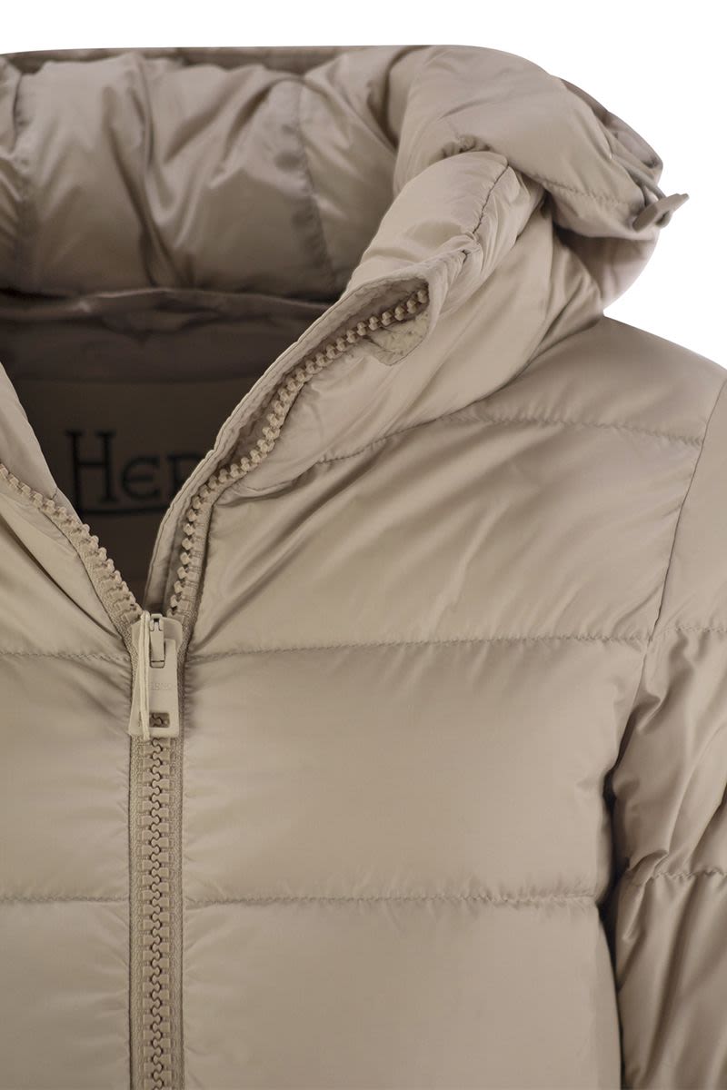 HERNO Women's Midi Down Jacket with Detachable Hood