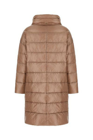 HERNO Luxury Taupe Nylon Quilted Down Jacket